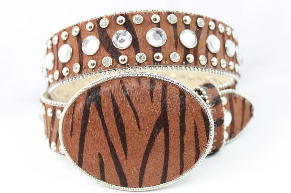 Fashion design Real horse hair rhisestone belts