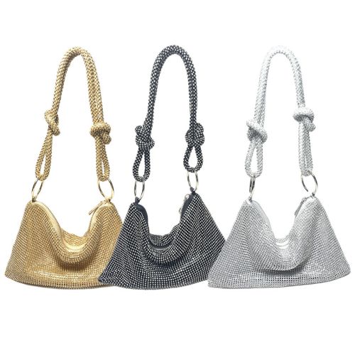 New handmade full rhinestone bag dinner bag party shoulder women handbag 