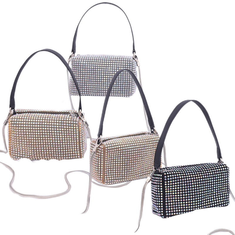 Fashionable, elegant, trendy rhinestone bag full of diamond underarm diamond bag hand carry wholesale diamond evening bag