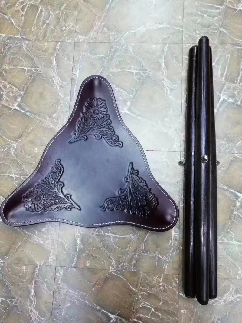  triangle shape embossing flowers high quallity leather chair