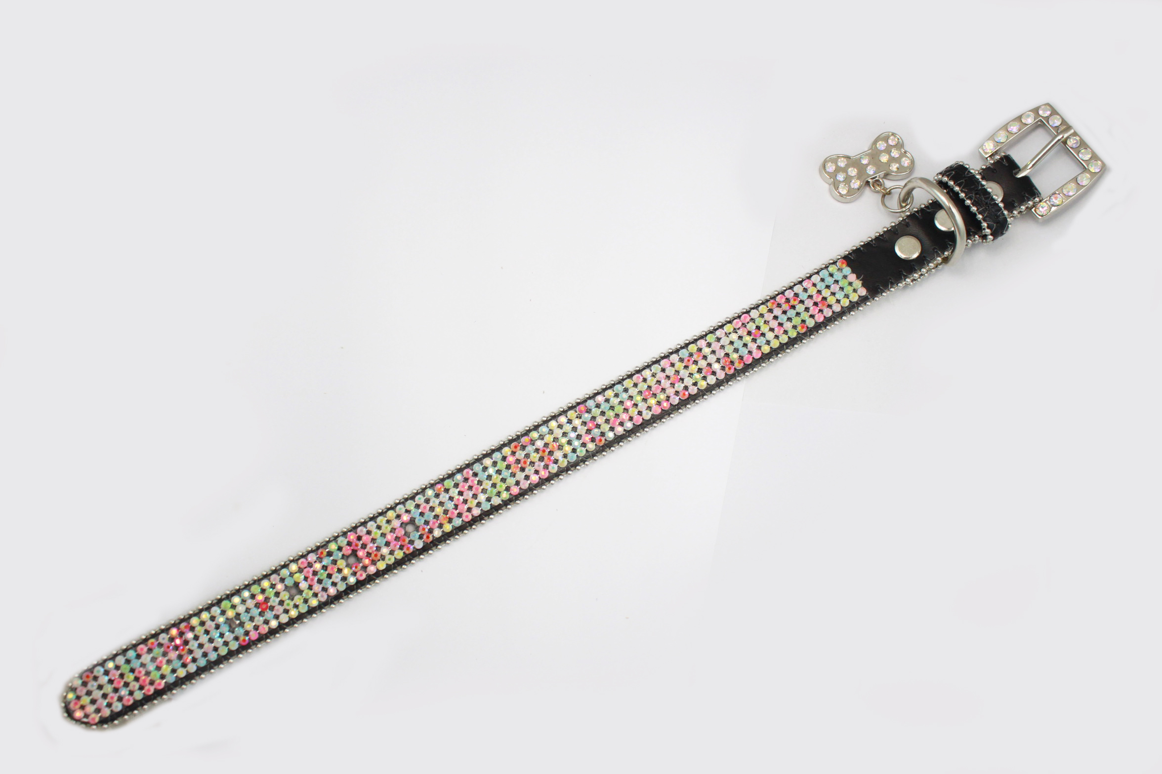 colorful rhinestone net design fashion dog collars